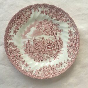 Red Floral Print Churchill Plate